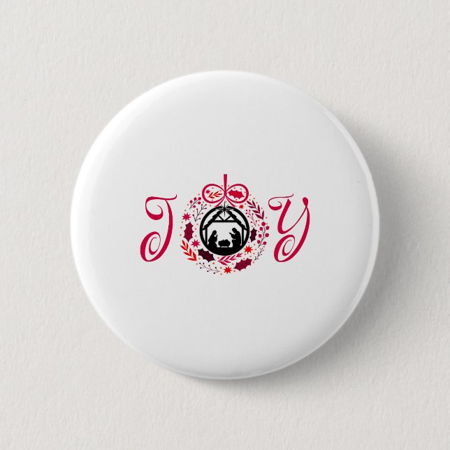Christliche Weihnachtsfreude Jesus Krippe Der Glau Button (Vorderseite)