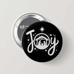 Christliche Weihnachtsfreude Jesus Krippenszene Gl Button