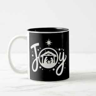 Christliche Weihnachtsfreude Jesus Weihnachtskripp Zweifarbige Tasse