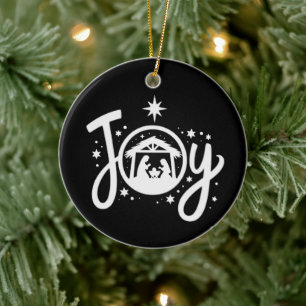 Christliche Weihnachtsfreude Jesus Weihnachtsszene Keramik Ornament