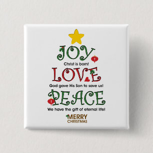 Christliche Weihnachtsfreude-Liebe und Frieden Button