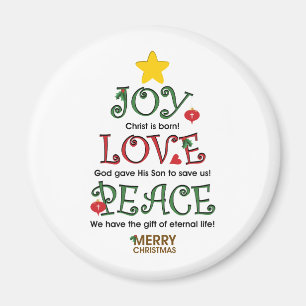 Christliche Weihnachtsfreude Liebe und Frieden Magnet