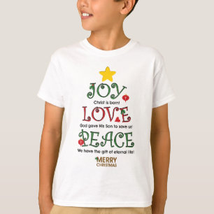 Christliche Weihnachtsfreude-Liebe und Frieden T-Shirt