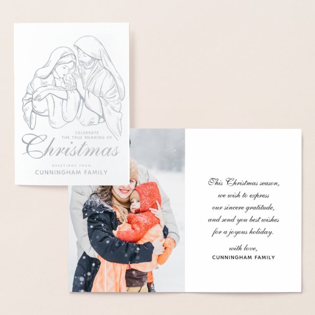 Christliche Weihnachtsgrüße Folienkarte (Anzeige)