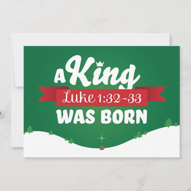 Christliche Weihnachtskartenschrift Ein König war  Feiertagskarte (Vorderseite)