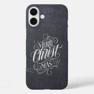 Christliche Weihnachtskhalkboard Calligraphie C iPhone 16 Plus Hülle