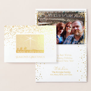 Christliche Weihnachtsklänge Männer Elegantes Gold Folienkarte
