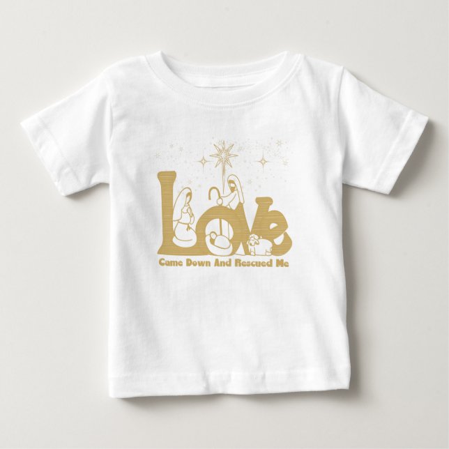Christliche Weihnachtskrippe Baby T-shirt (Vorderseite)