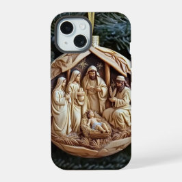 Christliche Weihnachtskrippe Handyhülle – Jesuskin iPhone 15 Hülle