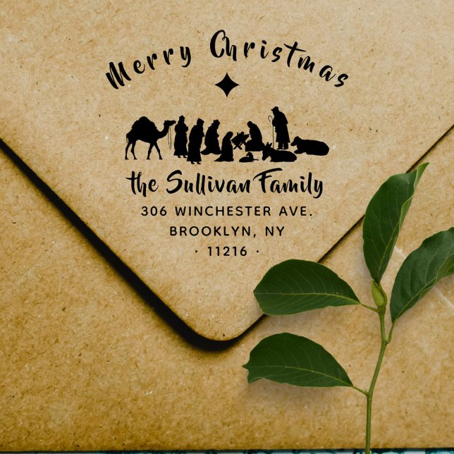 Christliche Weihnachtskrippe Rücksendeadresse Gummistempel (Von Creator hochgeladen)