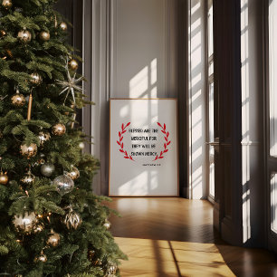 Christliche Weihnachtsmauer Matthew 5:7 Poster
