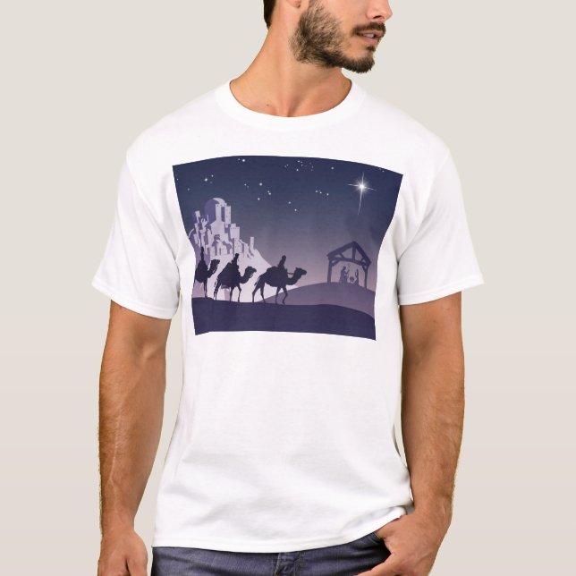 Christliche Weihnachtsnativity-Szene T-Shirt (Vorderseite)