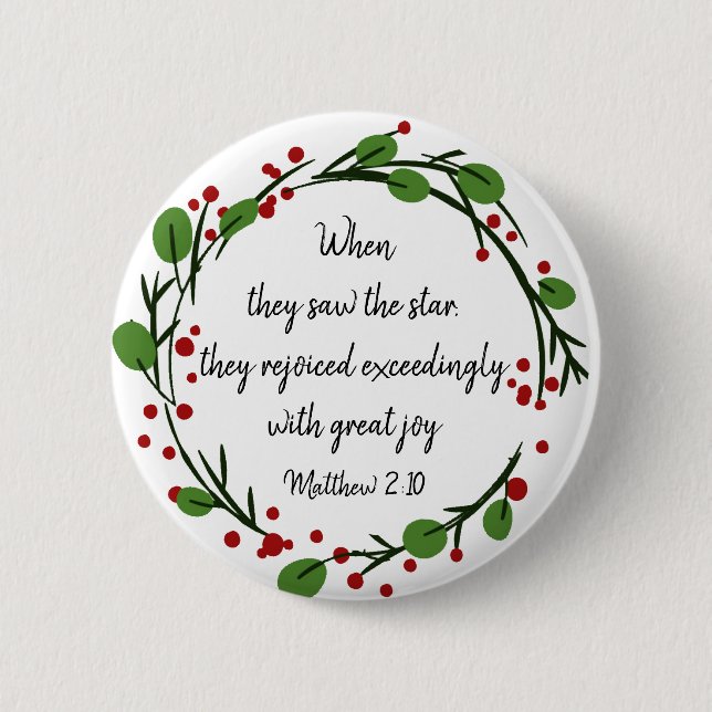 Christliche Weihnachtsschrift Button (Vorderseite)