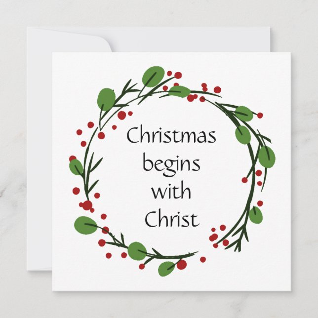 Christliche Weihnachtsschrift Feiertagskarte (Vorderseite)