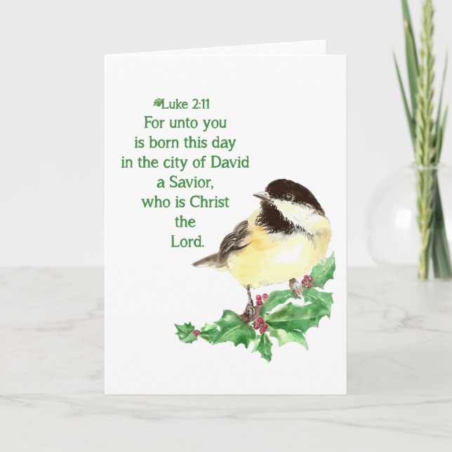 Christliche Weihnachtsschrift Feiertagskarte (Vorderseite)