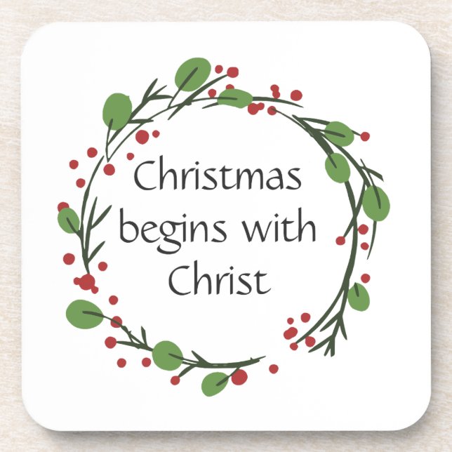 Christliche Weihnachtsschrift Getränkeuntersetzer (Vorderseite)