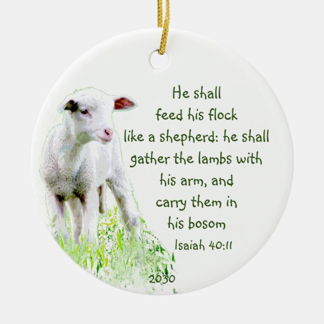 Christliche Weihnachtsschrift Inspiration Verse Keramik Ornament (Vorne)