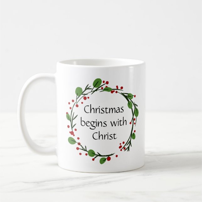 Christliche Weihnachtsschrift Kaffeetasse (Links)