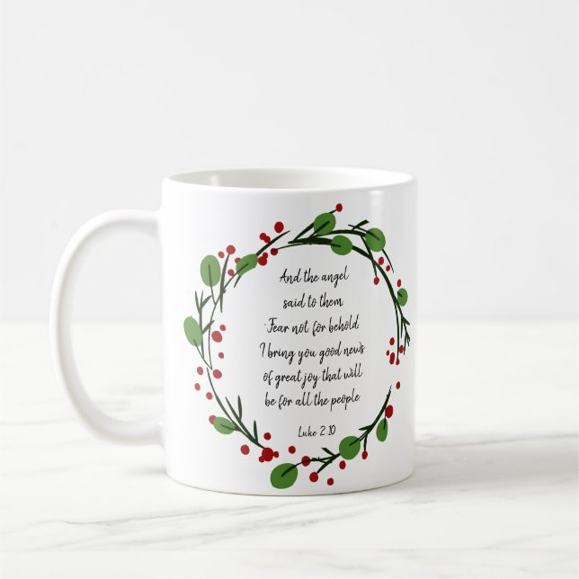 Christliche Weihnachtsschrift Kaffeetasse (Links)