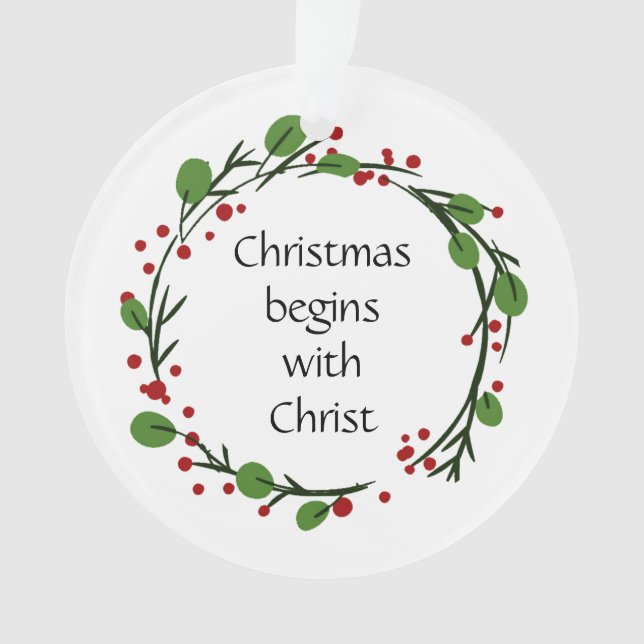 Christliche Weihnachtsschrift Ornament (Vorderseite)