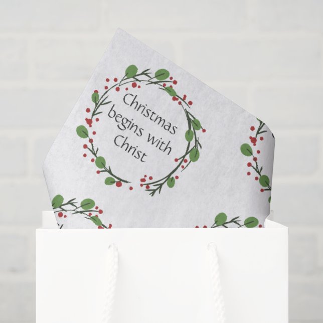 Christliche Weihnachtsschrift Seidenpapier (Geschenktüte)