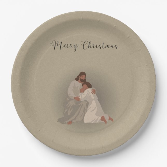 Christliche Weihnachtsservietten Pappteller (Vorderseite)