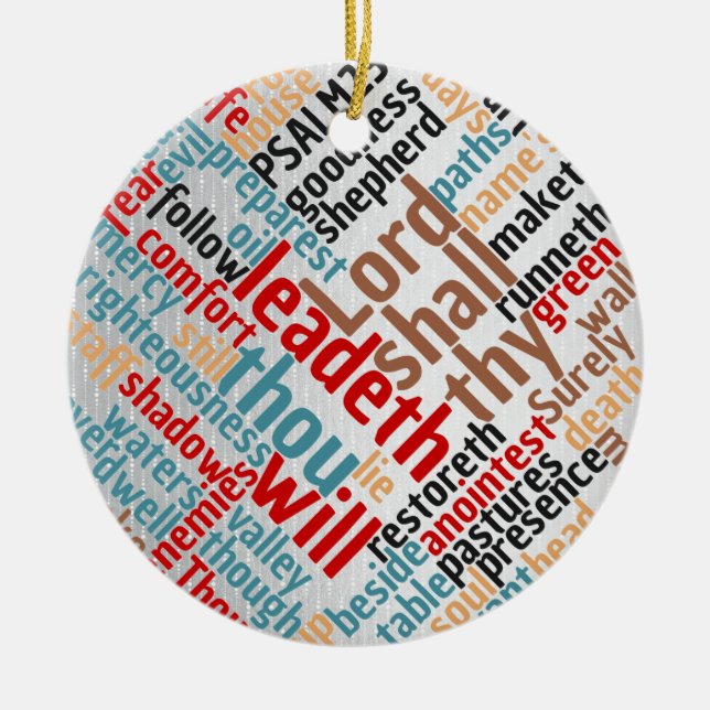 Christliche Weihnachtszeit Psalm 23 Schrift Keramik Ornament (Vorne)