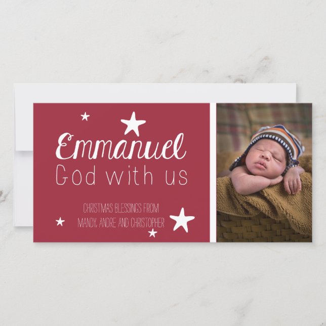 Christliche Whimsisstars Foto Weihnachtskarte Feiertagskarte (Vorderseite)