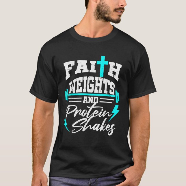 Christliche Workout-Fitness Gewichtsheben T-Shirt (Vorderseite)