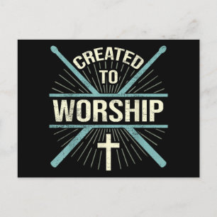 Christliche Worship-Band, die zur Anbetung des Dru Postkarte
