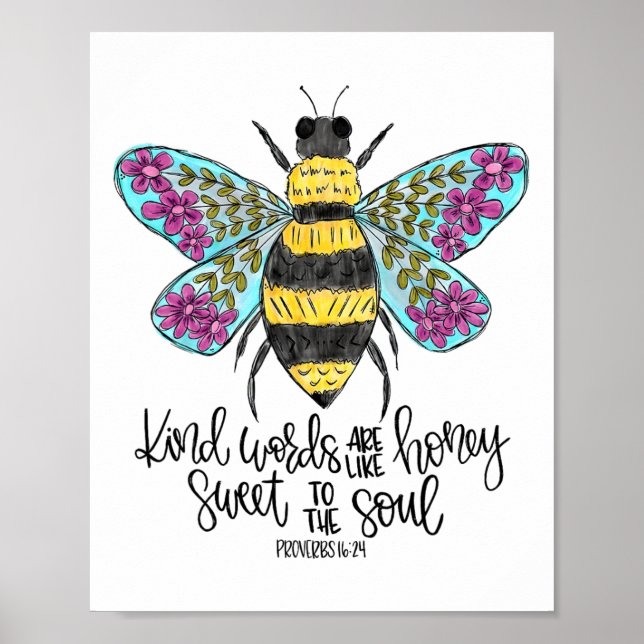 Christliche Worte sind wie Honey Bible Verse Re Poster (Vorne)