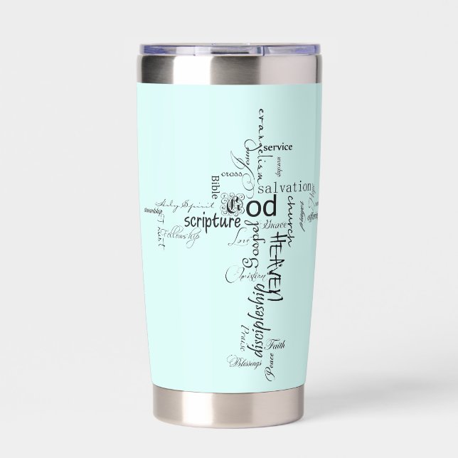 Christliche Wörter personalisiert Thermobecher (Vorderseite)