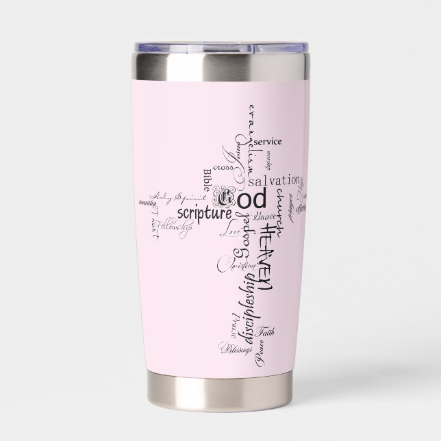 Christliche Wörter personalisiert Thermobecher (Vorderseite)
