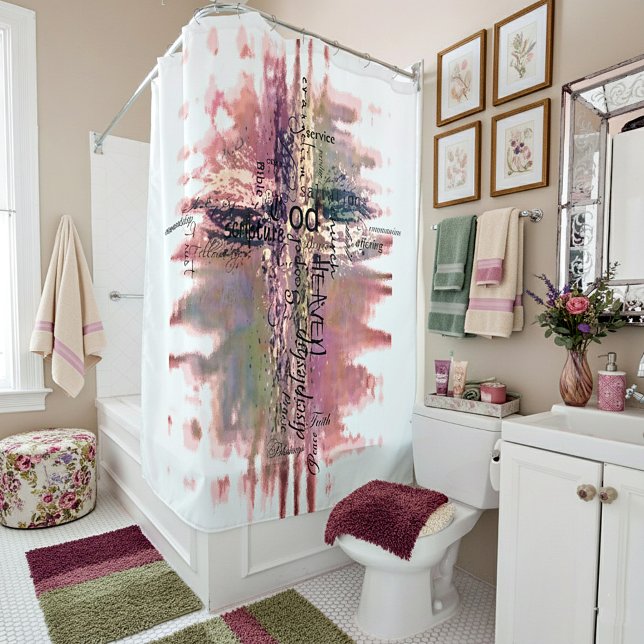 Christliche Wortkreuze Duschvorhang (Von Creator hochgeladen)