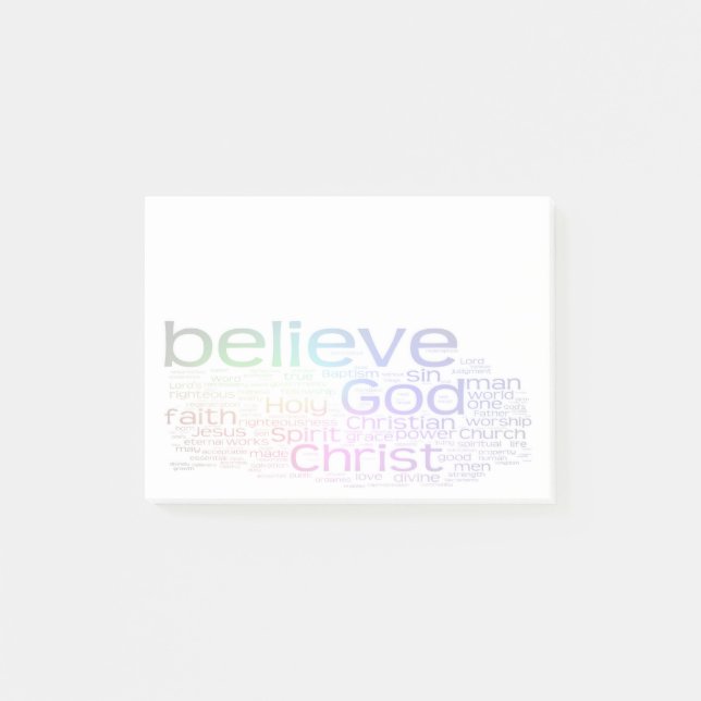 Christliche Wortwolke Post-it Klebezettel (Vorderseite)