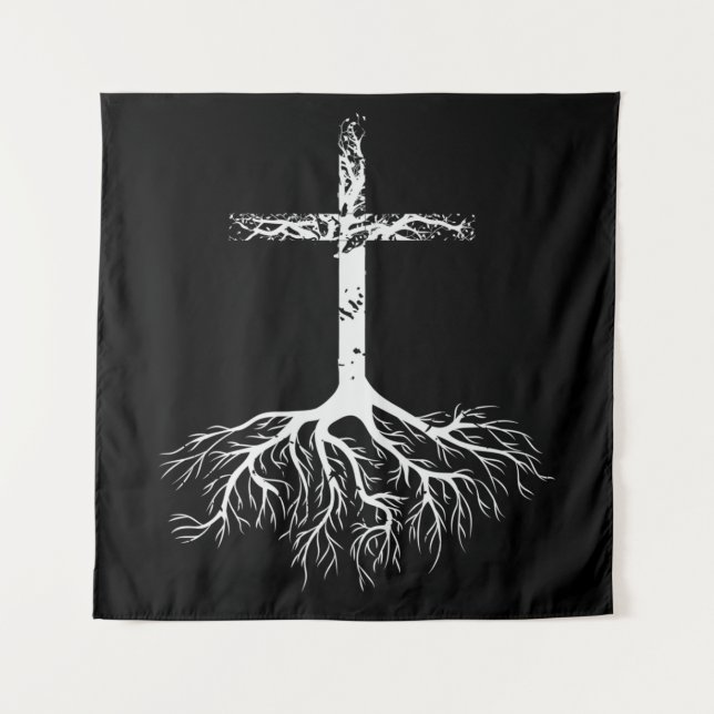 Christliche Wurzel deines Glaubens an Jesus Christ Wandteppich (Vorderseite)