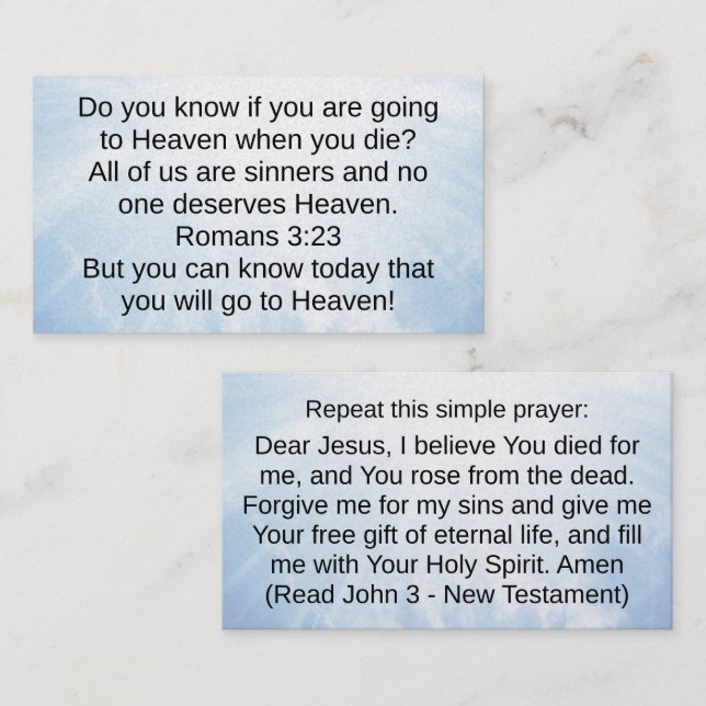 Christliche Zeugenausweis Visitenkarte (Vorne/Hinten)