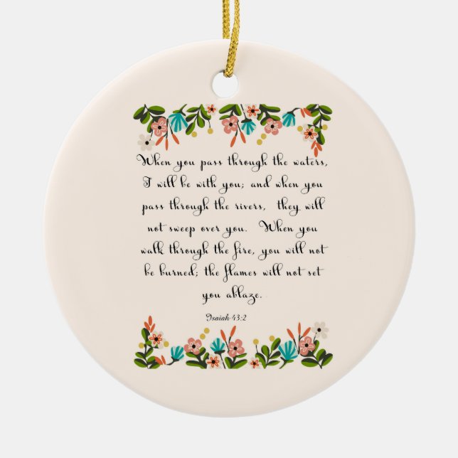 Christliche Zitat-Kunst - Jesaja-43:2 Keramik Ornament (Vorne)