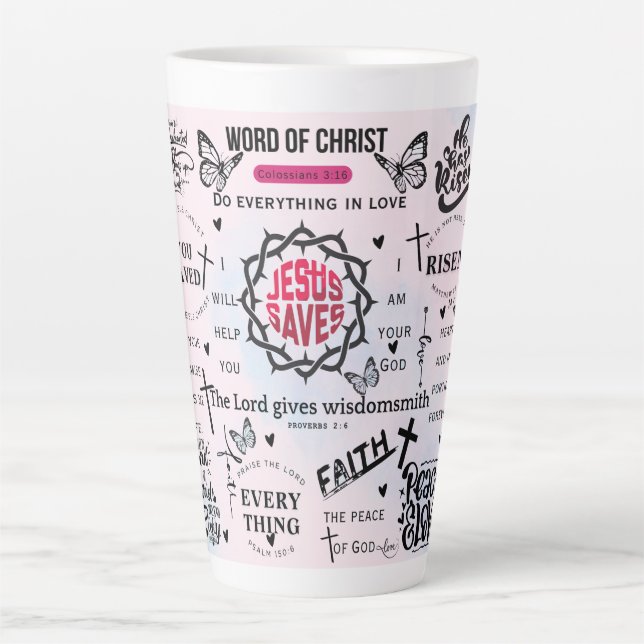Christliche Zitate Milchtasse (Vorderseite)