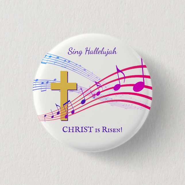 Christlichen HALLELUJAH CHRIST IST RISEN OsterMAH Button (Vorderseite)