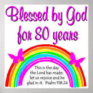 CHRISTLICHER 80. GEBURTSTAG POSTER