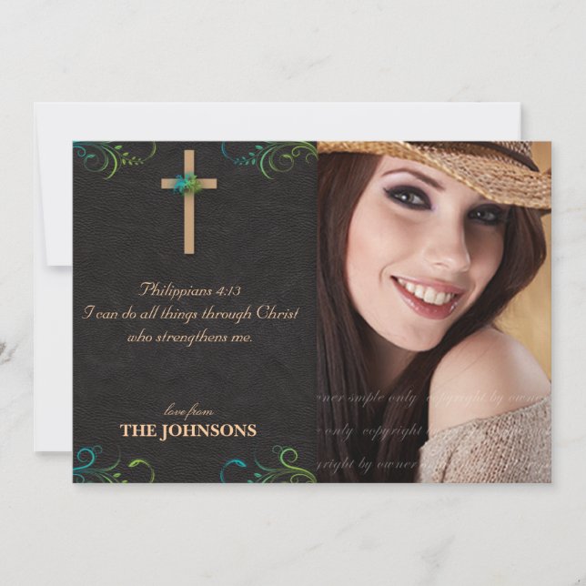 Christlicher Abschluss Foto I kann alles tun Ankündigung (Vorderseite)