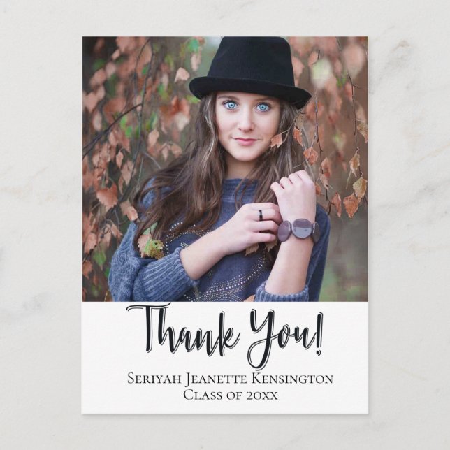 Christlicher Abschluss Vielen Dank Typografie Postkarte (Vorderseite)