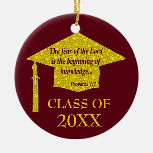 Christlicher Absolvent Keramik Ornament (Vorne)