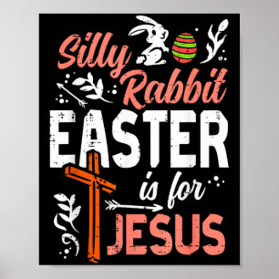 Christlicher alberner Hase Ostern für Jesus Männer Poster