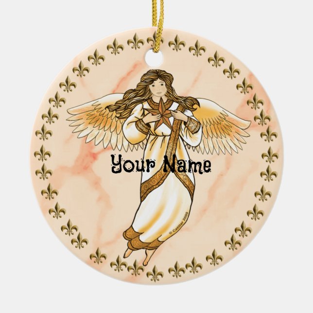 Christlicher Angel Keramik Ornament (Vorne)