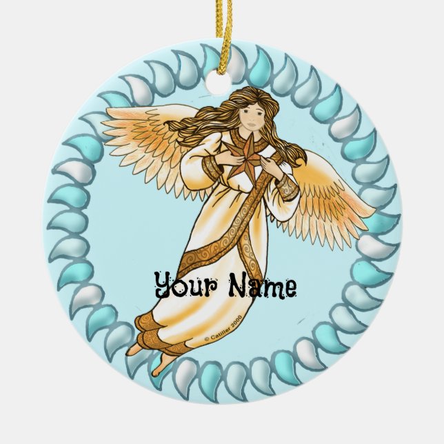 Christlicher Angel Keramik Ornament (Vorne)