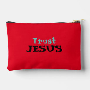 Christlicher Aufdruck „Vertraue Jesus“ Blumenmuste Zubehörtasche