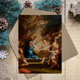 Christlicher Barockstil Weihnachtskrippe Feiertagspostkarte