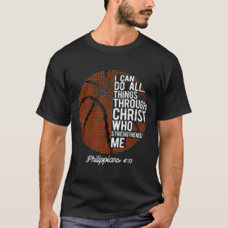 Christlicher Basketball Ich kann alles machen Phil T-Shirt